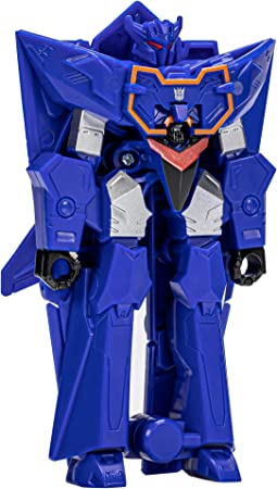 Transformers Toys EarthSpark 1-Step Flip Changer Soundwave 4-Inch Action Figure, Robot Toys for Ages 6 and Up