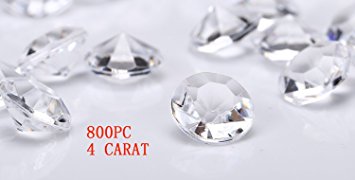 Jollylife 800 Diamond Table Confetti Wedding Bridal Shower Party Decorations 4 Carat/ 10mm Clear