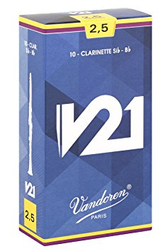 Vandoren CR8025 Bb Clarinet V21 Reeds Strength 2.5, Box of 10