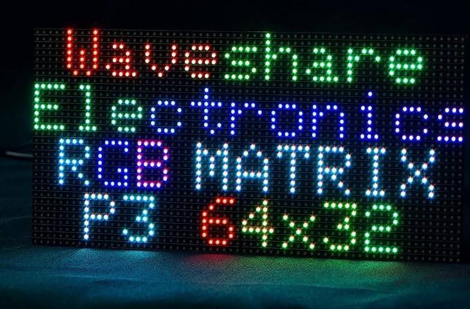 RGB LED Matrix Panel 64×32, 2048 DOTS Pixels 3mm Pitch,Compatible with Arduino/Raspberry Pi Pico/ESP32,Allow Displaying Text, Colorful Image, Animation, Adjustable Brightness Chainable Design