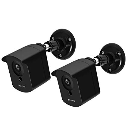 Moctra Wyze Cam V2 Wall Mount Bracket, Protective Cover with Security Wall Mount for WyzeCam V2 V1 and Ismart Spot Camera Indoor Outdoor Use (Black, 2 Pack)