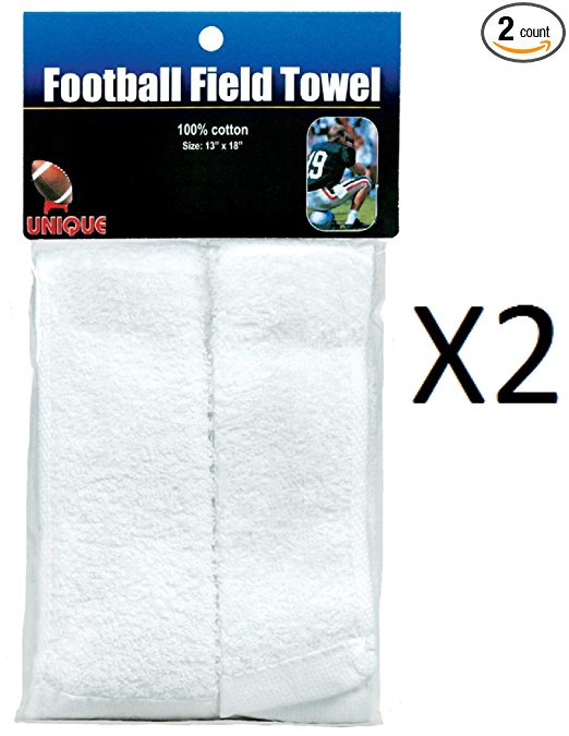 Unique Sports Golf Soccer Football Field Towel w/ Velcro Closure FFT-1 (2-Pack)