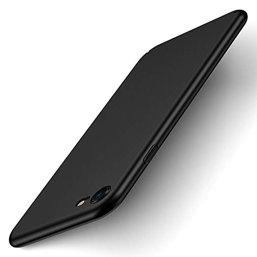 iPhone 8 Case,iPhone 7 Case, Pomufa Case Cover Ultra Slim Premium Flexible TPU Back Plate Full Protective Anti-Scratch Cover Case for Apple iPhone 8 iPhone 7 (Black)
