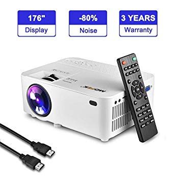 1800 Lumens LED Mini Projector Mofek Portable Video Projector Home Cinema Theater Projector Support Full HD 1080P HDMI USB SD VGA AV，for Home Theatre Entertainment Games Parties Compatible with Amazon Fire TV Stick