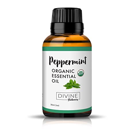 USDA Organic Peppermint Essential Oil – 100% Pure Multi-Purpose Oil for Skin, Stress, Natural Headache and Migraine Relief, and More – Premium Diffuser Oils for Aromatherapy by Divine Botanics, 1 oz