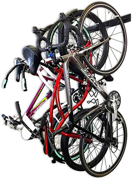 StoreYourBoard BLAT Bike Wall Storage Rack, Holds 4 Bicycles, Heavy-Duty Solid Steel, Max 200 lbs, Garage Organizer Vertical Hanging Hooks