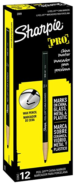 Sharpie PEEL-OFF Marker China, China Marker Bullet, 12 Pack, Black (2089)