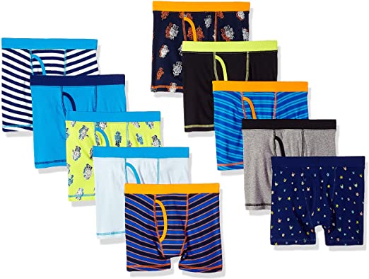 Amazon Brand - Spotted Zebra Boy's 10-Pack Boxer Brief Underwear