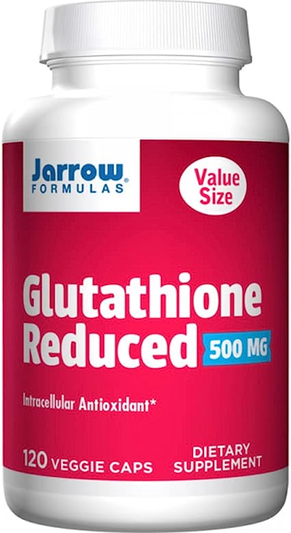 Jarrow Formulas, L-Glutathion, 500mg, Hochdosiert, 120 vegane Kapseln, Laborgeprüft, Vegetarisch, Sojafrei, Glutenfrei, Ohne Gentechnik