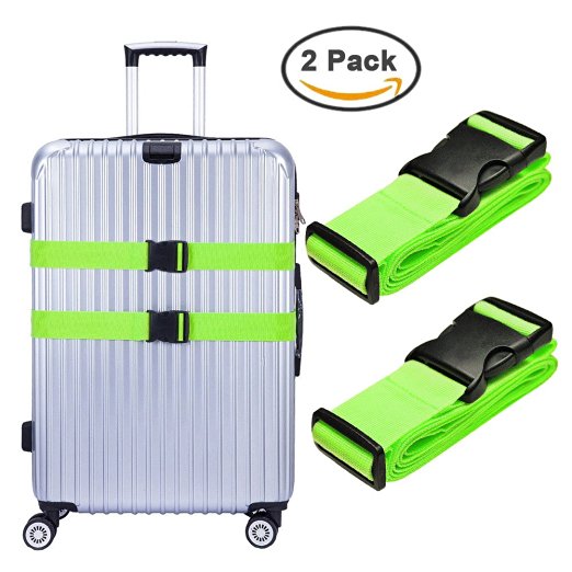 Hibate Adjustable Luggage Straps Suitcase Belts - 200cm 78inch