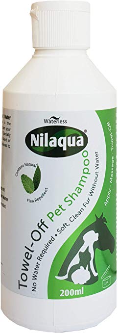 Nilaqua Natural Flea, Tick and Fly Repellent Waterless Pet Shampoo, 200 ml