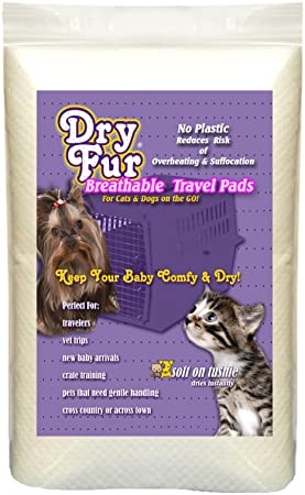 DryFur Super Absorbent Pet Carrier Travel Pads (XL - 24in x 35in) 2 Pack