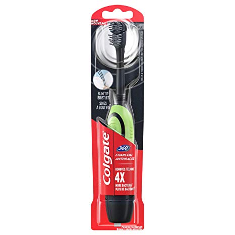 Colgate 360 Powered Toothbrush, Charcoal Soft, 1 Count