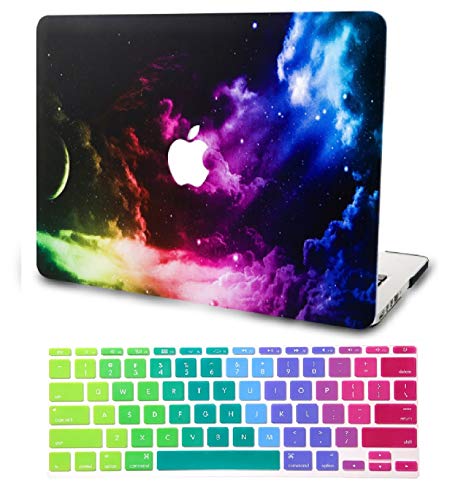 KEC Laptop Case for Old MacBook Pro 15" Retina (-2015) w/Keyboard Cover Plastic Hard Shell Case A1398 (Colorful Space)