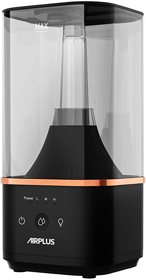 AIRPLUS Humidifier, Powerful Humidifier for Bedroom Lasting up to 60 Hours, Top-Refilling Cool Mist Humidifier with A Water Tank of 4.5L, Ultrasonic Humidifier with 3 Settings & Essential Oil Tray