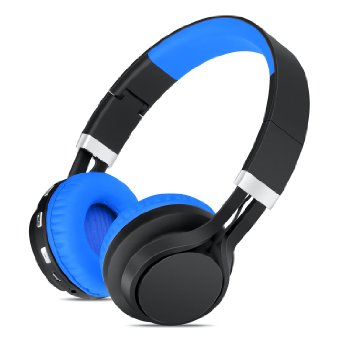 Sound Intone BT-02 Wireless Bluetooth Headphones Over-ear Stereo Folding with Volume Control and Microphone Headsets Blackblue
