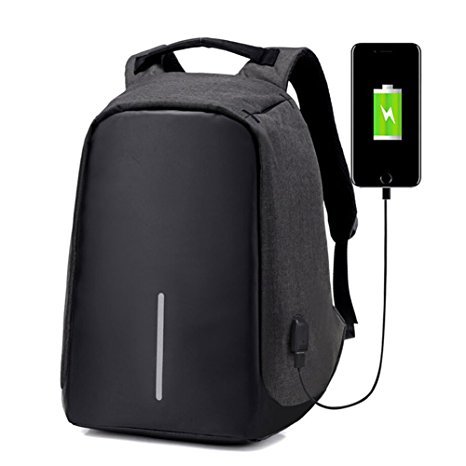OYOTRIC Waterproof Shoulder Bag, Anti-theft Daypack, Laptop Backpack with Charging Port and USB Cable