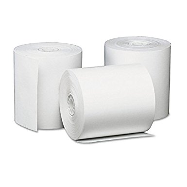 Universal 35763 Single-Ply Thermal Paper Rolls, 3 1/8" x 230 ft, White (Case of 50)