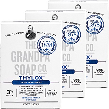 Grandpa's Thylox Acne Treatment Soap 3.25 Ounces (Pack of 3)