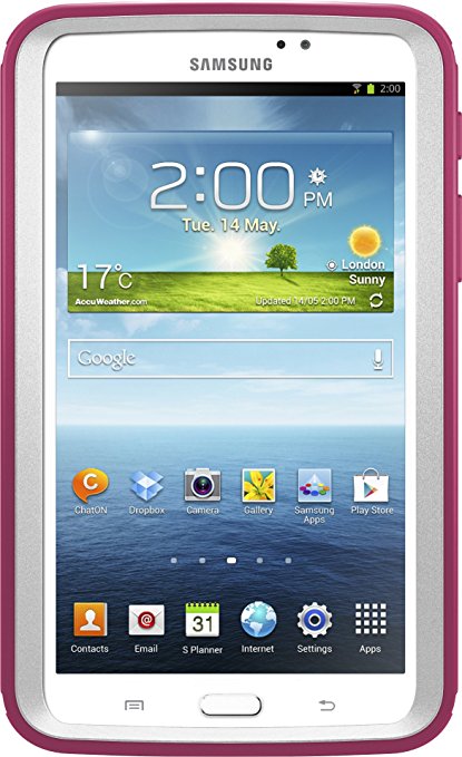 OtterBox DEFENDER SERIES Case for Samsung Galaxy Tab 3 7.0" (ONLY) - Retail Packaging - PAPAYA (WHITE/PEONY PINK)