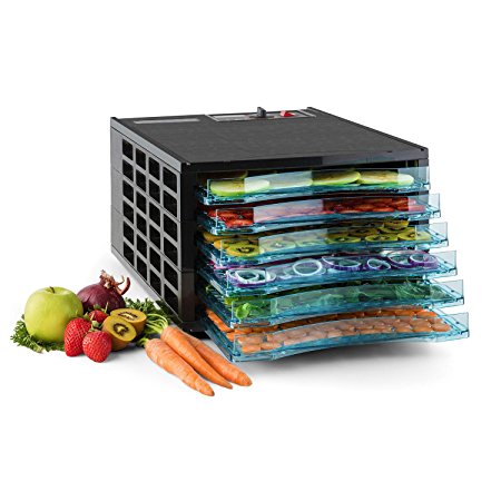 Della Premium Electric Food Dehydrator Fruit Meat Dryer 6-Trays Preserver, 650w, Black