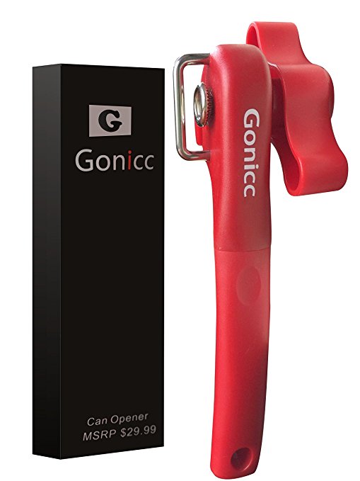 Gonicc Professional Smooth Edge Can Opener(PCO-1001), 18/10 Food-Safe Stainless Steel, Comfortable to grip, Dishwasher Safe, Ergonomically designed handle.