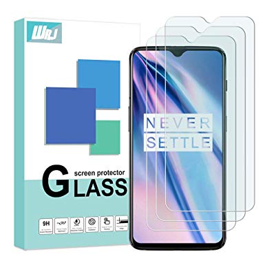 [3 Pack] WRJ Screen Protector for Oneplus 7T, HD Anti-Scratch Anti-Fingerprint No-Bubble 9H Hardness Tempered Glass with Lifetime Replacement Warranty