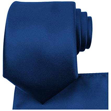 KissTies Solid Tie Set Satin Wedding Ties   Pocket Square   Gift Box