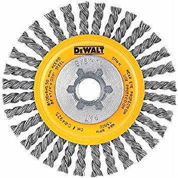 DEWALT DW4930 4-Inch by 5/8-Inch-11 Full Cable Twist Wire Wheel/Carbon Steel .020-Inch