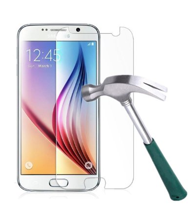Galaxy S6 Screen ProtectorTANTEK Bubble-FreeHD-ClearAnti-ScratchAnti-GlareAnti-Fingerprint Premium Tempered Glass Screen Protector for Samsung Galaxy S6Lifetime Warranty-1Pack