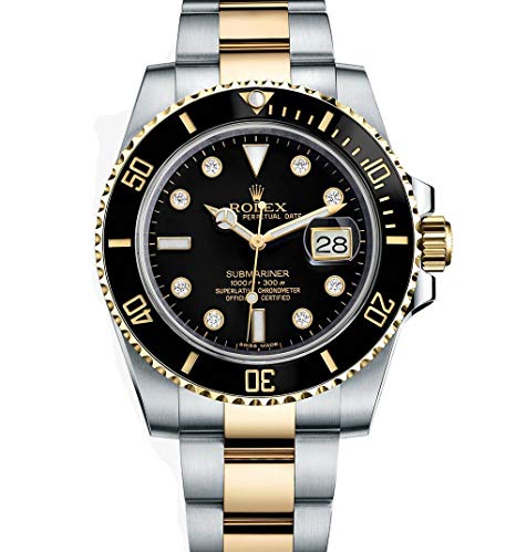 Rolex Submariner Stainless Steel Yellow Gold Watch Diamond Dial 116613