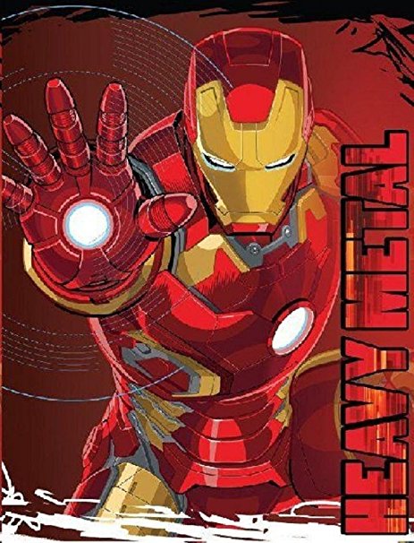 Iron Man Heavy Metal Plush Throw Blanket the Avengers 46 X 60