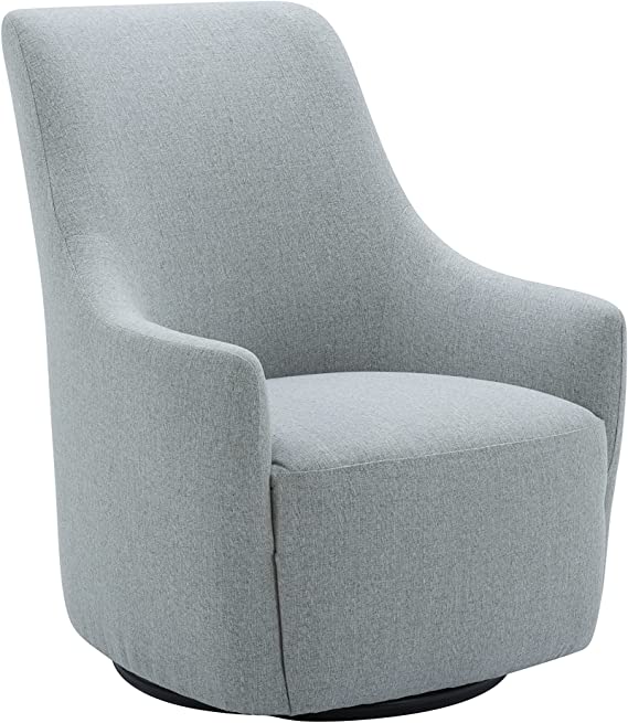 Amazon Brand – Rivet Contemporary High-Back Upholstered Swivel Accent Chair, 31.1"W, Light Grey