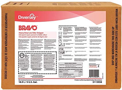 DIVERSEY 95115958 Series Bravo Heavy-Duty Low-Odor Floor Stripper, 5 Gallon Box-2480492, 5 Gallon