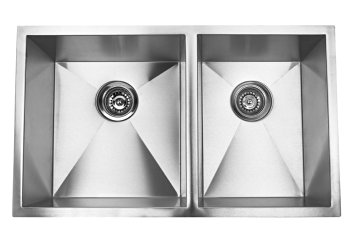 Blue Ocean 32" KSR122L 16 Gauge Stainless Steel Undermount Kitchen Sink with FREE Grids and Strainers