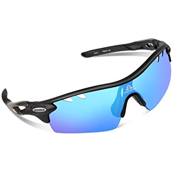 HODGSON Polarized Sports Sunglasses with 5 Interchangeable Lenses for Men Women Cycling Baseball Running Fishing Driving Golf Glasses, Tr90 Unbreakable