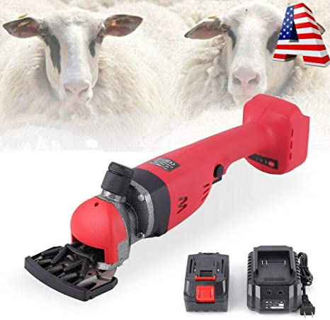 ZHFEISY Sheep Shears - 18V Charging Wireless Electric Shearing Shears Clippers - 2 Speed W/Brushless Motor/Battery Charger/ 4400mAh Lithium Battery Shaving Sheep/Goats/Camel/Cattle/Farm Livestock