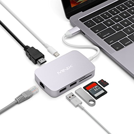 MINIX NEO C-X, USB-C Multiport Adapter with HDMI – Space Gray [10/100Mbps Ethernet] (Compatible with Apple MacBook and MacBook Pro). Sold Directly by MINIX® Technology Limited.