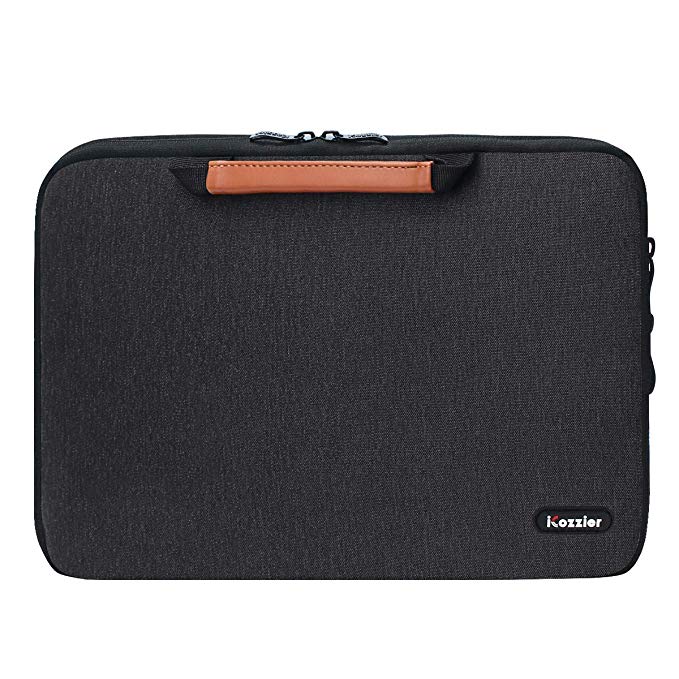 iCozzier 15-15.6 Inch Handle Electronic Accessories Strap Laptop Sleeve Case Bag Protective Bag for 15" MacBook Air/MacBook Pro/Pro Retina Cover - Black