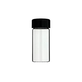 12-Pack of 3 inches, 30 mL, Clear Glass Bottles Storage Container Sample Cosmetic Herb Spice Specimen Vials with Black Phenolic Screw on Caps
