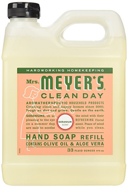 Mrs. Meyer's Clean Day Liquid Hand Soap Refill,33 oz,Geranium