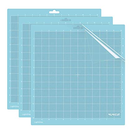 12x12 Lightgrip Cutting Mat for Silhouette Cameo 3/2/1(3 Pack), Monicut Cut Mats with Durable Adhesive Non-Slip PVC Perfect for Crafts, Quilting, Scrapbooking, Sewing and All Arts