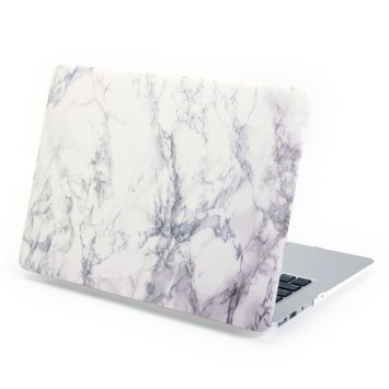 2 in 1 Macbook case Pro 15"/15.4",KSprot White Marble Soft Touch Matte Finish Shell Clip Snap On Case Skin Cover for Apple Pro 15"/15.4" inches Macbook cover (Fits Model:A1286)