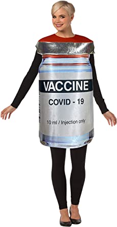 Vaccine Bottle Costume Vial Booster Dress Up Mens Womens Cosplay Costumes, Adult One Size