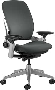 Steelcase Leap Office Chair - Ergonomic Work Chair with Wheels for Carpet Flooring - Work Chair Supports Unique Body Shape - with Natural Glide System & Liveback Technology - Graphite Gray Fabric