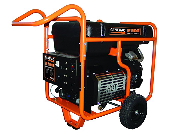 Generac 5734 GP15000E 15000 Running Watts/22500 Starting Watts Electric Start Gas Powered Portable Generator