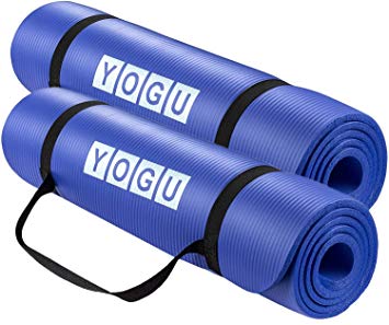 Yoga Mat Thick Multi-Purpose Lightweight Pilates Fitness Mats Durable Washable Non-Slip Surfaces Sweat-Proof Gym Workout Exercise Yoga Mat with Carrier Strap - 6 FT x 2 FT