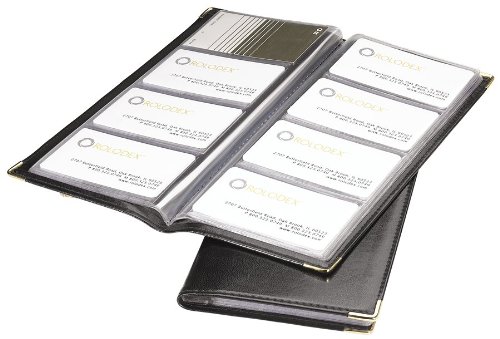 Rolodex Business Card Book 96-Card, Black and Gold (67473)