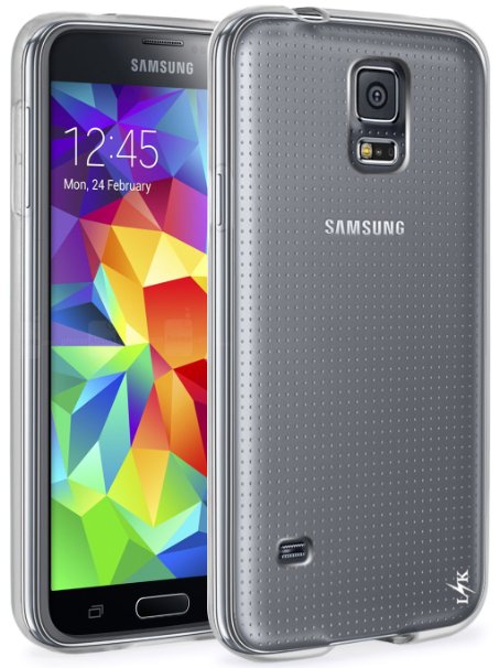 S5 Case, LK Ultra [Slim Thin] Scratch Resistant TPU Gel Rubber Soft Skin Silicone Protective Case Cover for Samsung Galaxy S5 (Frosted Clear)