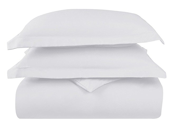 King Size 3 Pieces Duvet Cover Set Double Brushed Microfiber Hotel Quality 1 Comforter Quilt Cover and 2 Pillow Shams Set - Wrinkle, Fade and Stain Resistant (White, King)